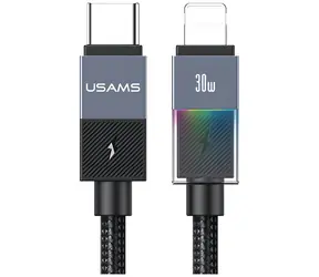 USAMS SJ776 dunkelgrau / Datenkabel / USB-C - Lightning / PD 30W / 1,2 m