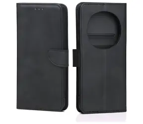 Marv Brieftaschenhülle für Honor Magic7 Pro, schwarz / Brieftaschenhülle / Öko-Leder / Magnetverschluss