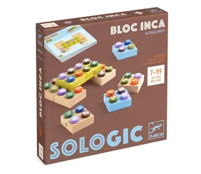 DJECO Logikspiel Sologic Bloc Inca / Holzpuzzle / 60 Aufgaben / 16 Teile / ab 7 Jahren