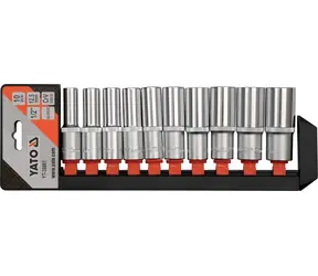 YATO Bit-Set 1/2" Sechskant 10-teilig 10-24 mm / Bit-Set / AS-DRIVE / Chrom-Vanadium-Stahl / L=76 mm