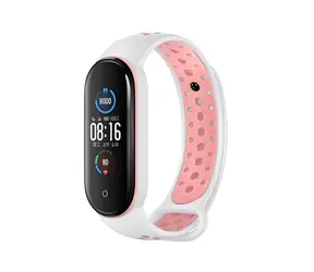 Beline Design Armband für XIAOMI Mi Band 7/6/5, weiß-rosa / Armband / Silikon
