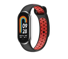 Beline Design Mi Band 8/9/10 schwarz-rot / Armband / Silikon