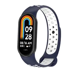 Beline Design XIAOMI Mi Band 10/9/8 blau-weiß / Armband / Silikon