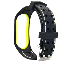 Beline SMART Strap für XIAOMI Mi Band 3/4, schwarz-grün / Ersatz-Silikonarmband