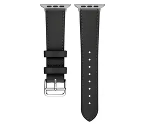 Beline Hermes 20 mm schwarzes Lederarmband für Smartwatches / universell / mit Dornschließe