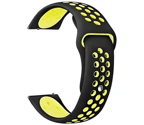 Beline Sport Silikonarmband schwarz-gelb / Smartwatch-Armband / 20 mm / Silikon