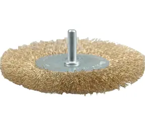Vorel Seitendrahtbürste mit Bohraufsatz 75 mm / Bohrbürste / Messingbeschichteter Draht / Durchmesser 75 mm