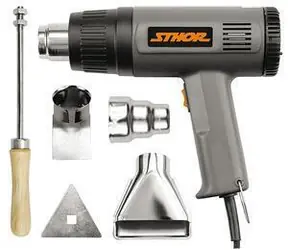 STHOR Heißluftpistole 1000/1500 W / Heißluftpistole / 230 V / 375/495 °C / + Zubehör