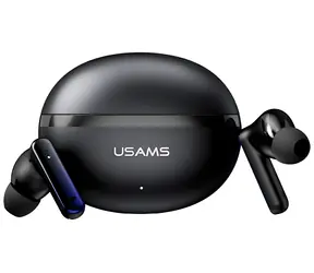 USAMS Echo E02 schwarz / Kabellose TWS-Kopfhörer / Bluetooth 5.3 / ANC / ENC
