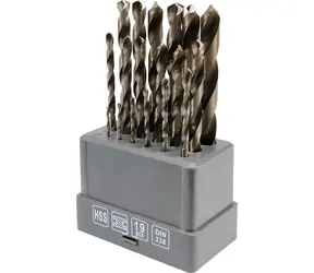 STHOR Metallbohrer-Set, 19-teilig / Bohrer-Set / HSS 135° / O 1-10 mm