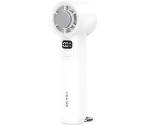 USAMS ZB361 Eiskühlender weißer Taschenventilator / 2000 mAh Akku / LED-Anzeige / USB-C-Ladefunktion