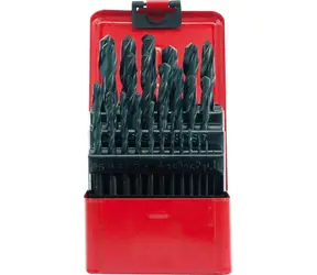 STHOR HSS Metallbohrer-Set, 25-teilig / Metallbohrer-Set / HSS / Durchmesser 1-13 mm / Metalldose