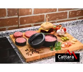 Cattara Hamburgerpresse / Grillzubehör / Durchmesser 10 und 6,5 cm