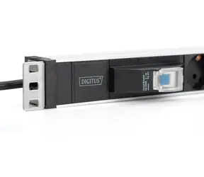 Digitus PDU 19" 6x Schuko / Rack-Steckdosenleiste / 16 A / 2 m Kabel / Aluminiumprofil / Leitungsschutzschalter