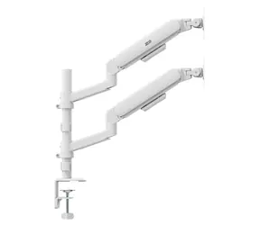 ER-692 weiß / Tischhalterung für zwei Monitore / 17-32" / VESA 75x75-100x100 / Tragkraft 10 kg / Gasfeder