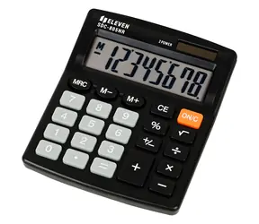 Eleven SDC805NR schwarz / Tischrechner / 8-stellige Anzeige / Solar- und Batteriebetrieb