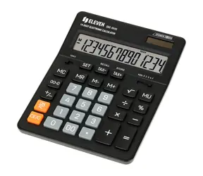Eleven SDC554S schwarz / Tischrechner / 14 Stellen / Dual-Netzteil / TAX/MU
