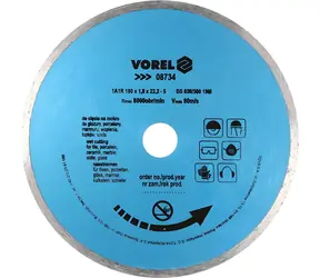 Vorel Diamanttrennscheibe, voller Umfang 180 x 22,2 mm / Trennscheibe / voll / 1,8 mm
