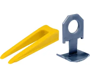 Vorel Nivelliersystem für Fliesen und Pflastersteine / Set aus Klammern und Keilen / 300 Klammern / 100 Keile
