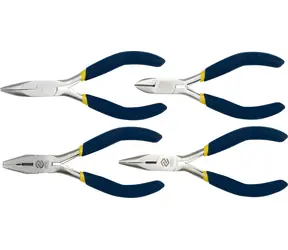 Vorel Elektrikerzangen-Set, 4-teilig, 125 mm / Zangenset / Kombizange, Halbrundzange, Seitenschneider