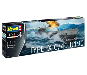 Plastikmodell des deutschen U-Boots Typ IX C/40 / Plastikmodell / Maßstab 1:144