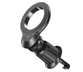 USAMS ZJ075 schwarz / Magnetischer Autoventilatorhalter / 360° drehbarer Kopf / Magnetring inklusive