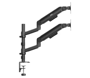 ER-692 schwarz / Tischhalterung für zwei Monitore / 17-32 Zoll / VESA 75x75-100x100 / Tragkraft 10 kg / Gasfeder