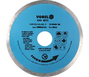 Vorel Diamanttrennscheibe, voller Umfang 115 x 22,2 x 1,6 mm / Scheibe / Nassschneiden