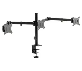 Tischhalterung für 3 Monitore, schwarz / Monitorhalterung / 17-27 Zoll / Tragkraft 7 kg / VESA 75x75-100x100 / 180°-Drehung