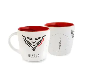 Diablo Chairs Becher weiß-rot / Becher / Keramik / 310 ml