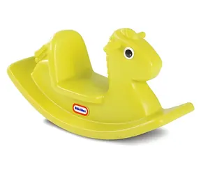 Schaukelpferd gelb / Schaukelstuhl / Schaukelwiege Design