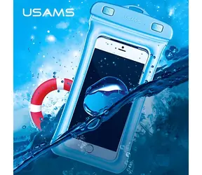 USAMS YD007 blau / Wasserdichte Hülle / für Handys bis 6 Zoll / IPX8 / 20 m