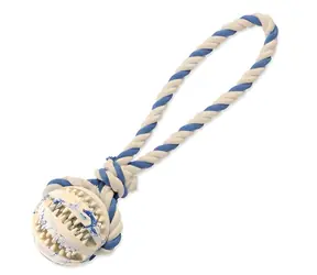 TRIXIE Tauziehball mit Schlaufe / Baumwolle, Gummi / Durchmesser 7 cm / Länge 24 cm