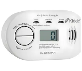 Kidde K5DCO / CO-Melder / LCD-Anzeige / 2x AA-Batterien / 85 dB Alarm / 10 Jahre Sensor