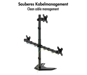 Tischhalterung für 3 Monitore (17-32 Zoll) / Monitorhalterung / 3 Arme / Tragkraft 10 kg/Arm