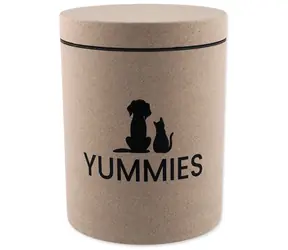 DOG FANTASY EcoStyle beigefarbenes Glas 2300 ml / Ökologisches Material / Fest verschließbarer Deckel