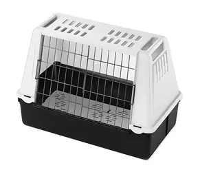 Ferplast Atlas Mini-Transportbox für Hunde und Katzen, grau / 72 x 41 x 51 cm / Tragkraft 10 kg / fürs Auto