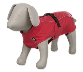 TRIXIE Regenmantel VIMY rot M 45 cm / Für Hunde / Wasserdicht / Reflektierende Elemente / Brustumfang 44-56 cm