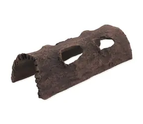 Repti Planet Dekoration Ton-Halbstamm M / Dekoration für Aquarium und Terrarium / Keramik / 18,5 x 8,5 x 5 cm