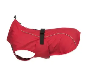 TRIXIE Regenmantel Vimy M 50 cm rot / Für Hunde / Wasserdicht / Reflektierende Elemente / Verstellbarer Halsumfang