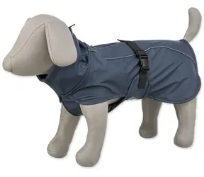 TRIXIE BE NORDIC Husum dunkelblau L 62 cm / Regenmantel für Hunde / Wasserdicht / Reflektierende Elemente
