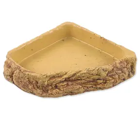 Repti Planet Terrarium-Eckschale, beige / Terrariumschale / Kunstharz / 19,5 x 19 x 4,5 cm