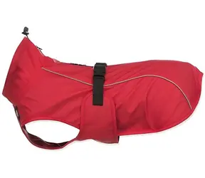 TRIXIE Vimy Hunde-Regenmantel XL 70 cm rot / Wasserdicht / Reflektierende Elemente / Verstellbarer Halsausschnitt