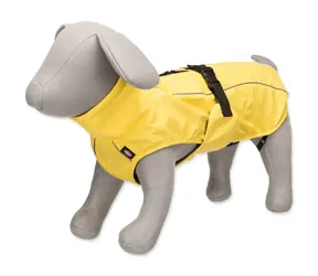 TRIXIE Regenmantel Vimy gelb XS 25 cm / Für kleine Hunde / Polyester / Wasserdicht / Reflektierende Elemente