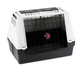 Ferplast Atlas Autobox 80 grau / Hundebox fürs Auto / 82x51x61 cm / Tragkraft 20 kg