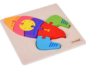 JOKOMISIADA Holzpuzzle Rakete / 7 Teile / Holz / 14,5 x 14,5 cm
