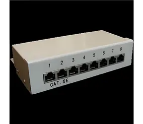 OEM Patchpanel-Box mit 8 Ports, Wandmontage / Patchpanel / 8 Ports / STP / Cat.5e / Aufputzmontage