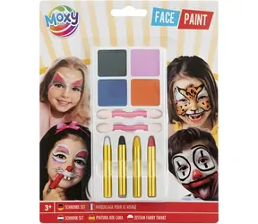 MOXY Face Painting Fantasy / 4 Farben + 4 Stifte / 2 Applikatoren