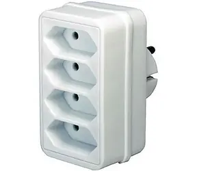 Brennenstuhl Steckdosenadapter 4X Euro weiß / Adapter / 4 Steckdosen / Kindersicherung