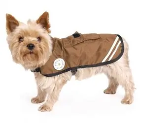 Tommi Regenmantel Pocker Mokka 45 cm / Regenmantel für Hunde / Oxford 420D / wasserdicht